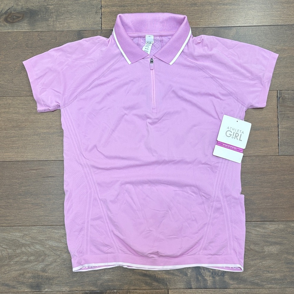 NWT Athleta Girl Pink Polo Shirt